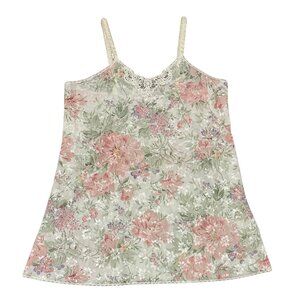 Vintage Lace Trim Mini Floral Fairy Slip Dress XXL